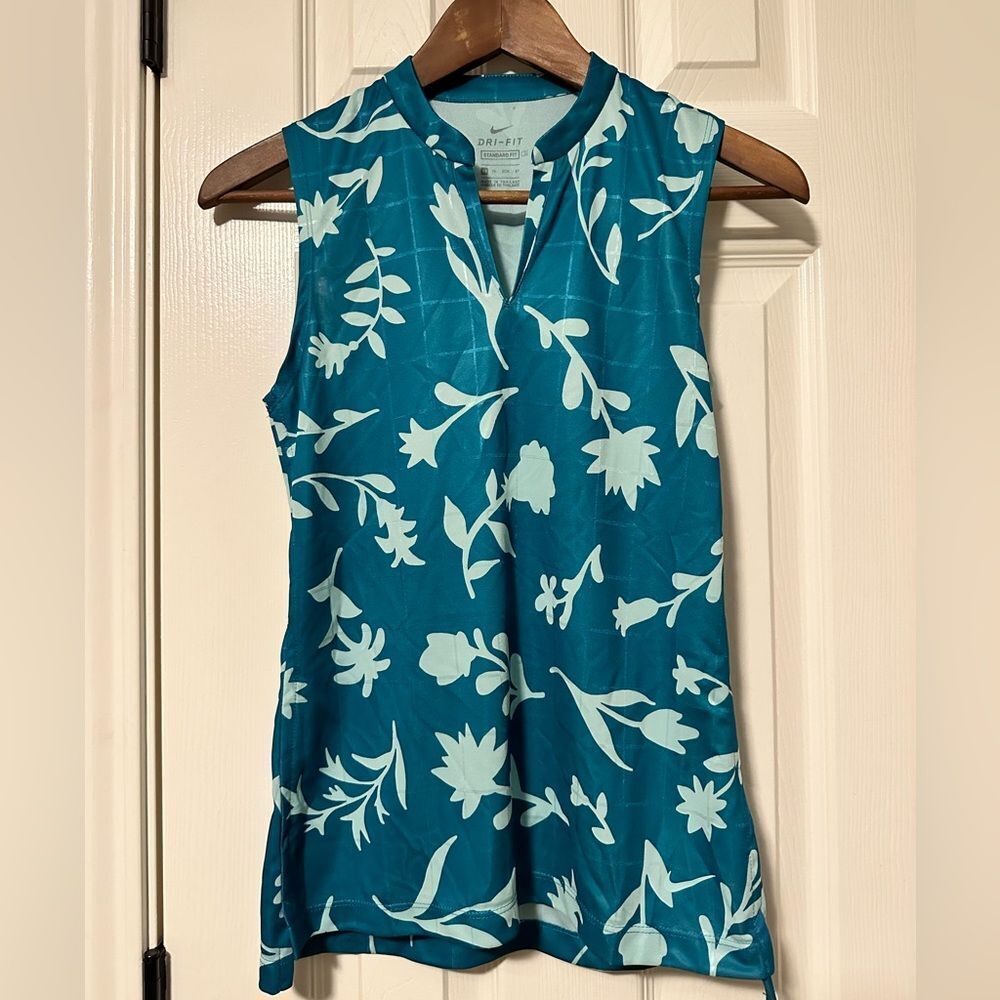 Nike Women's Victory Floral Print Sleeveless Golf Polo Size X-Small